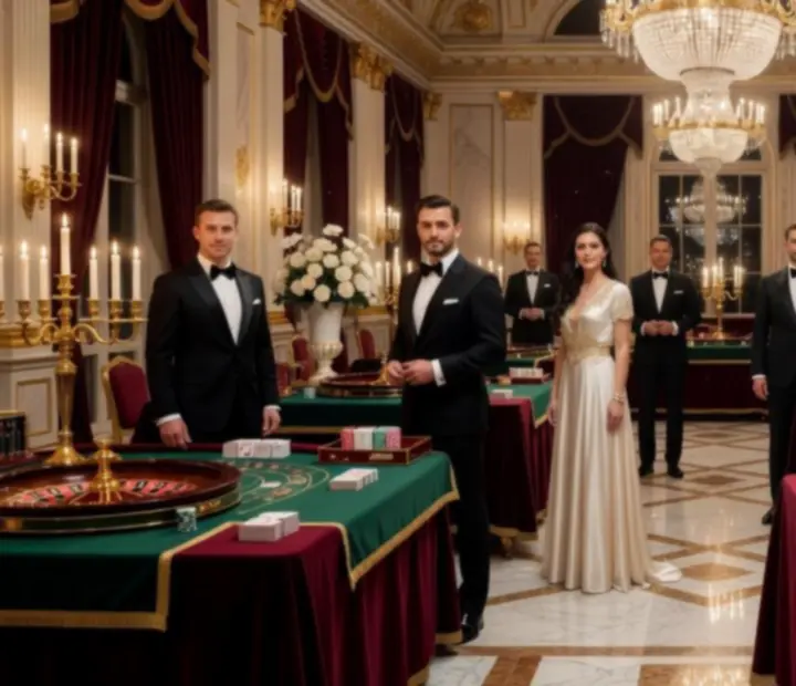 Elegancka sala eventowa z profesjonalnymi stołami kasynowymi